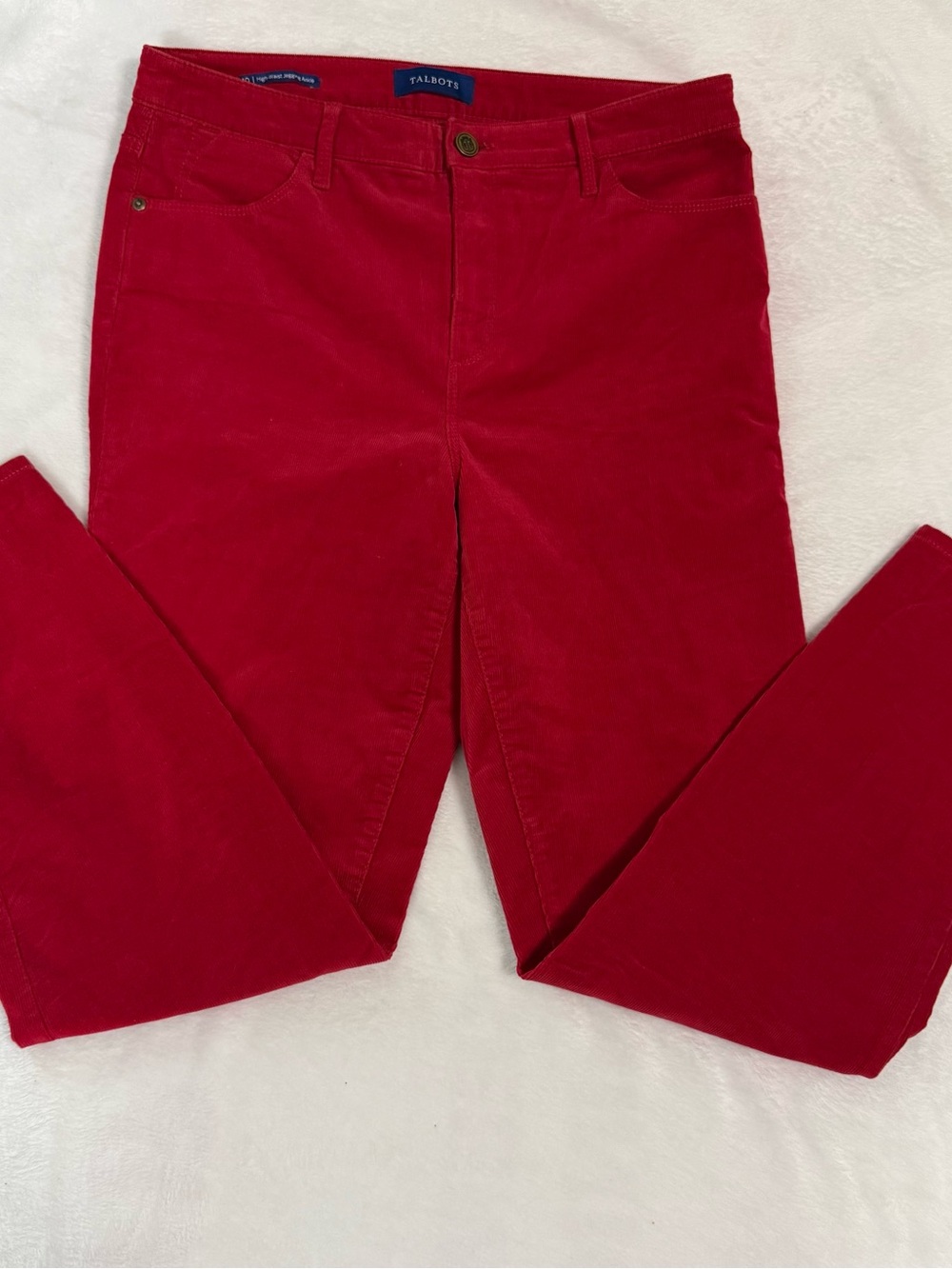 Talbots Red High-Waist Corduroy Jeggings Size 10